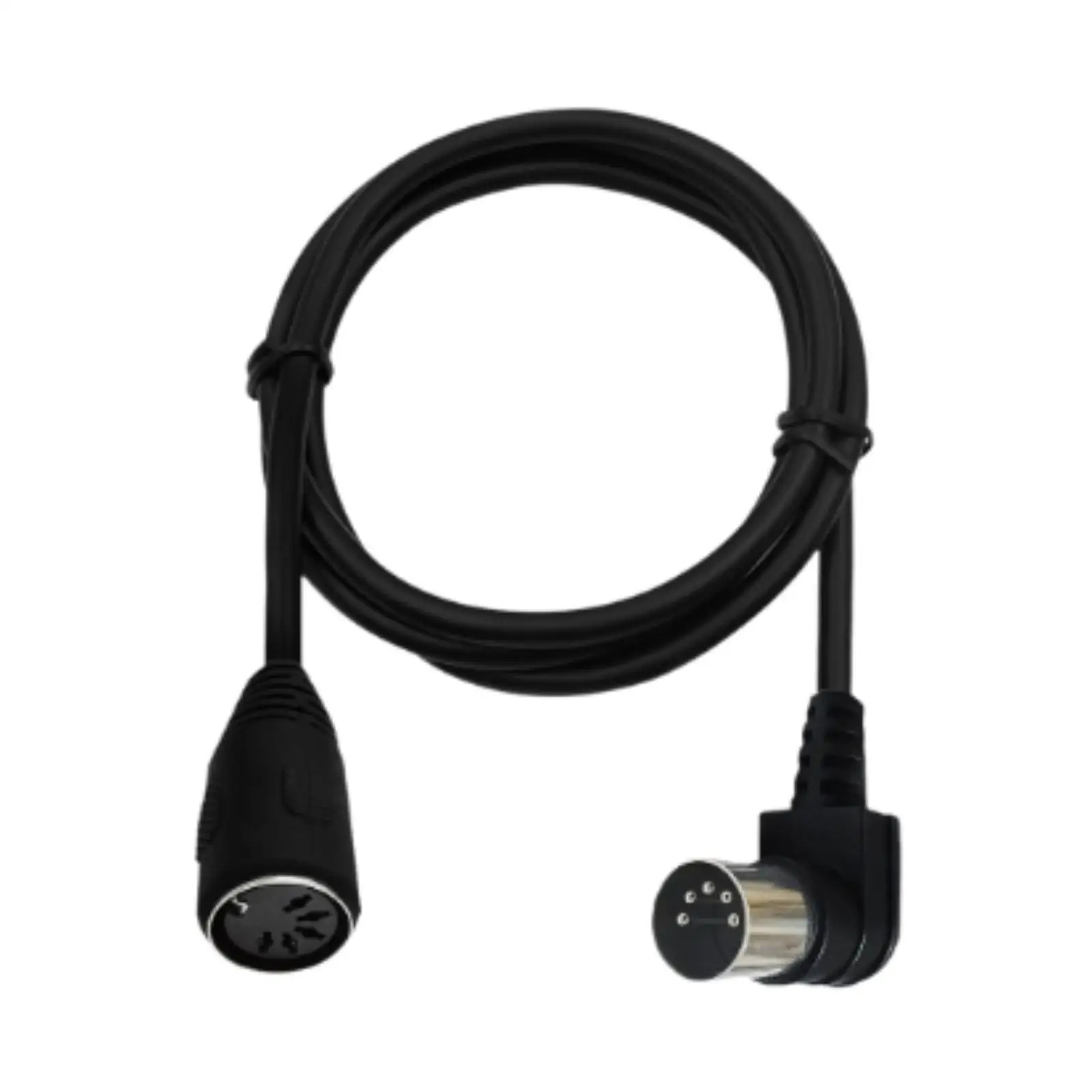 Metal MIDI DIN 5 Pin Cable Male to Female Connector MIDI Adapter for Synthesizer Electric Piano Mixer