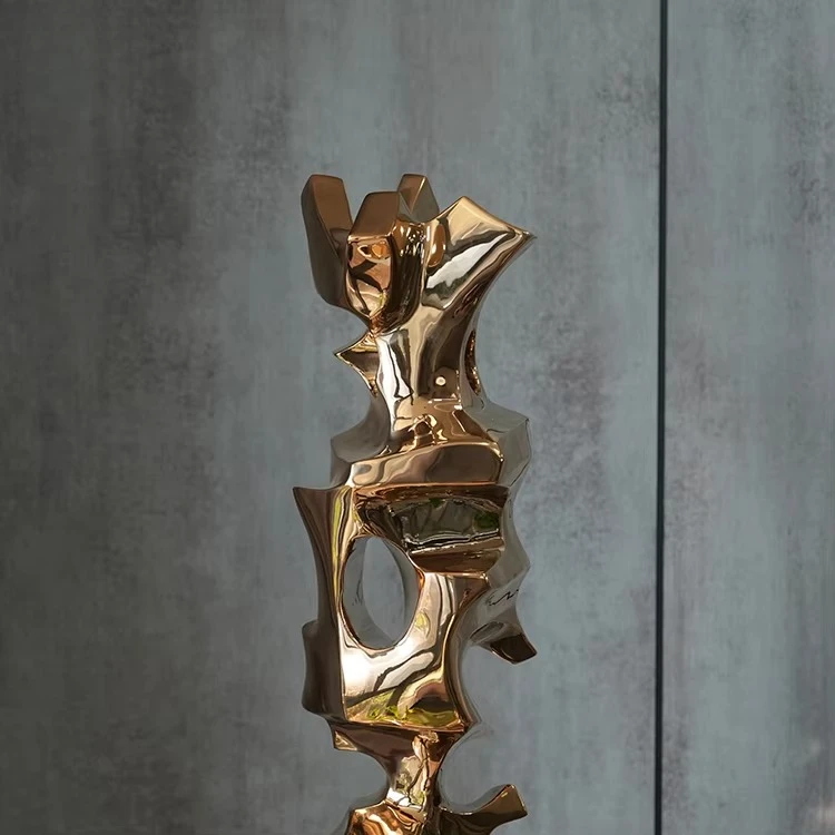 @#Indoor Decor Gold Mirror Polished High Quality 304 316L Modern Metal Abstract Sculpture Customizable Handmade Custom Logo