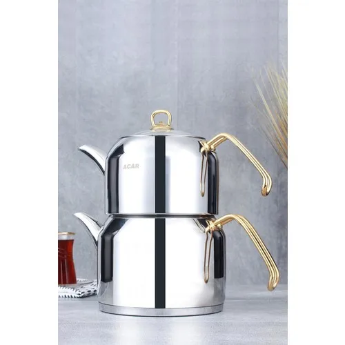 Acar Atlas Mega Gold Steel Teapot