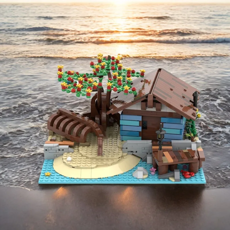 

991 шт., домик лодки, гавань, строительная сцена, Moc, сделай сам, образовательная модель, строительные блоки, морская тематическая игрушка