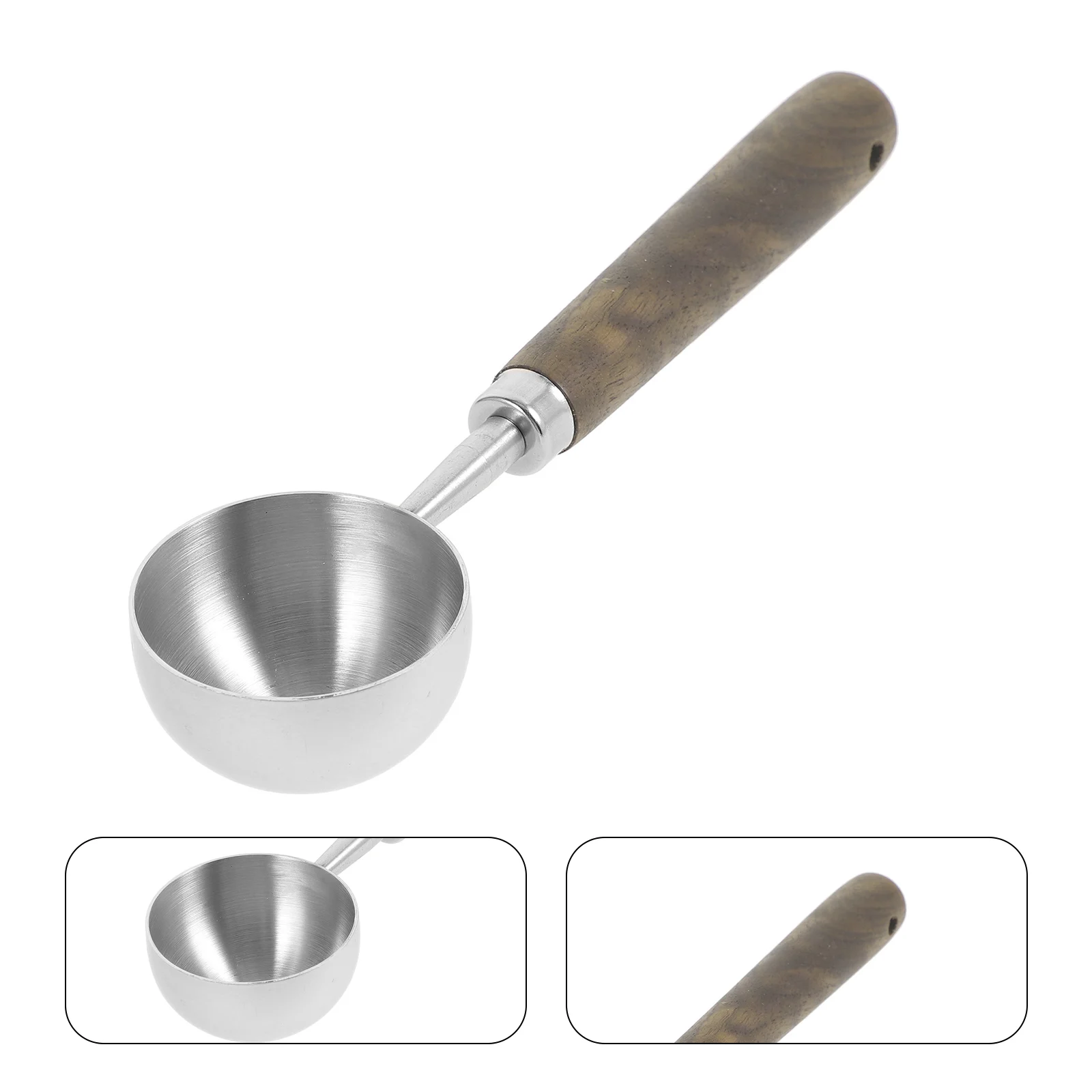 

Precision Measuring Spoon Stainless Steel Coffee Scoop for Coffee Beans Spices Powder Kitchen Tool with Ergonomic Wooden Handle