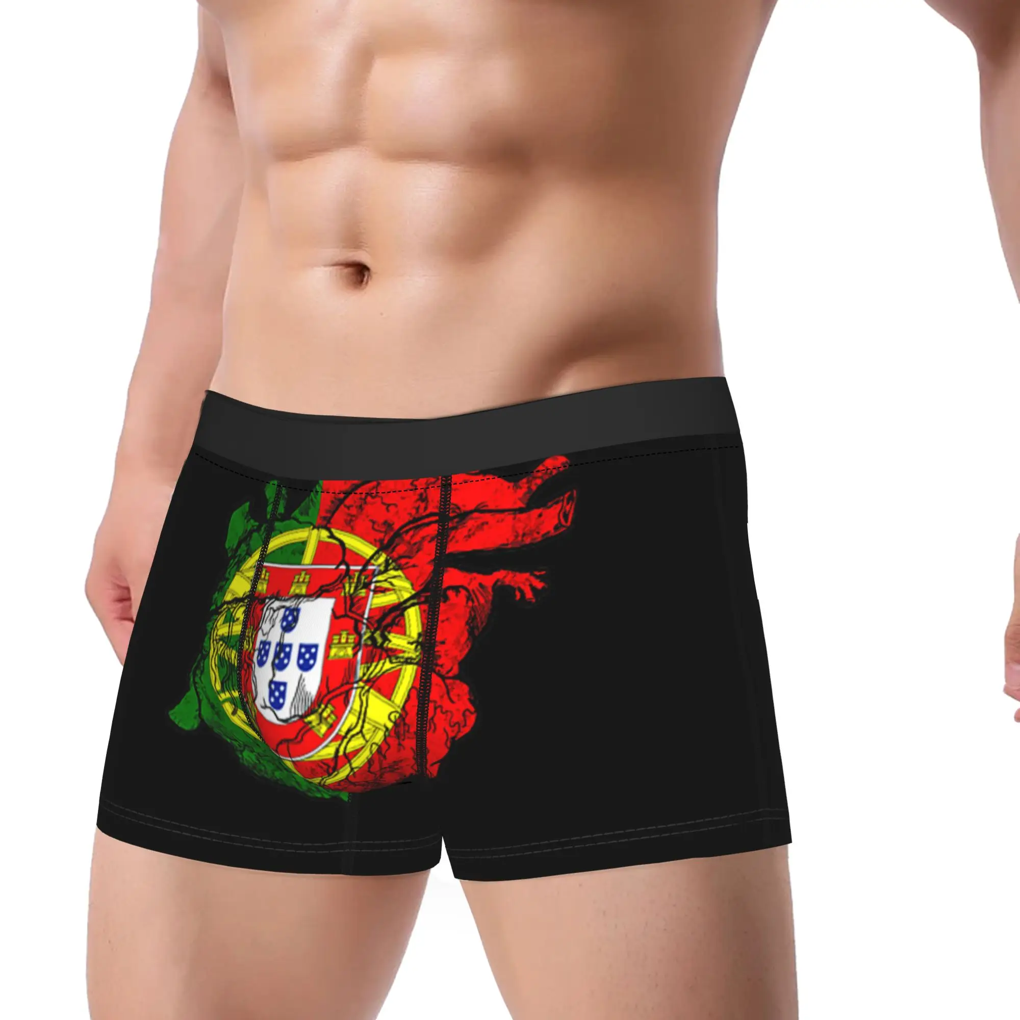 Portugal Flag  Underwear  Custom DIY Boxershorts Quality Men's Underpants Breathable Shorts Briefs Gift Idea