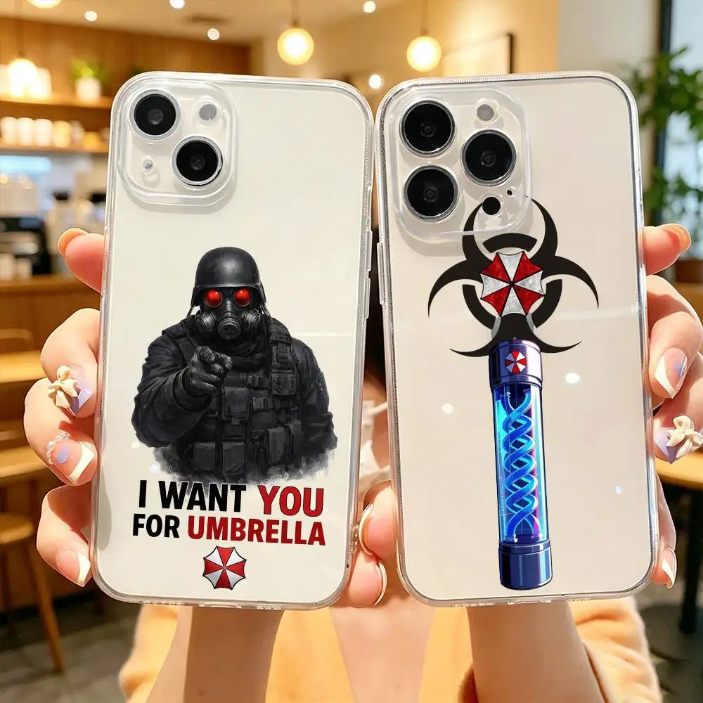 Resident Evil T-virus Umbrella Corporation  Soft Silicone Phone Case for iPhone 17 16 15 14 13 12 11 Pro Max X