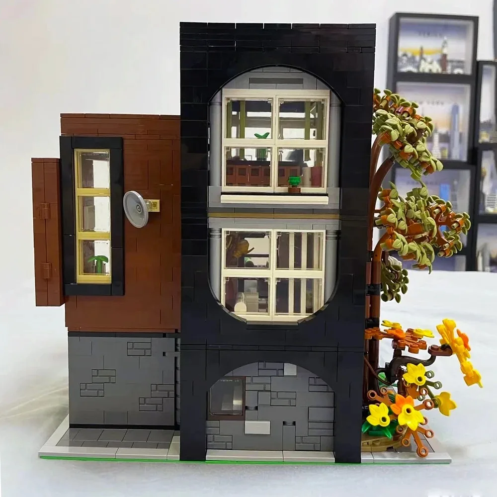 Architecture Building Blocks Modern Villa Modular City Milk Tea Shop MOC Bricks Model with Light Street View Sets Kids Toys Gift