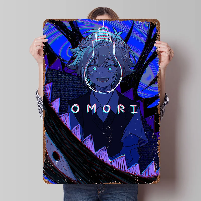 

Omori Game Art Printed Poster Customized Retro Wall Art Vintage Metal Tin Signs for Decoration Home Decorations Bathroom Decor