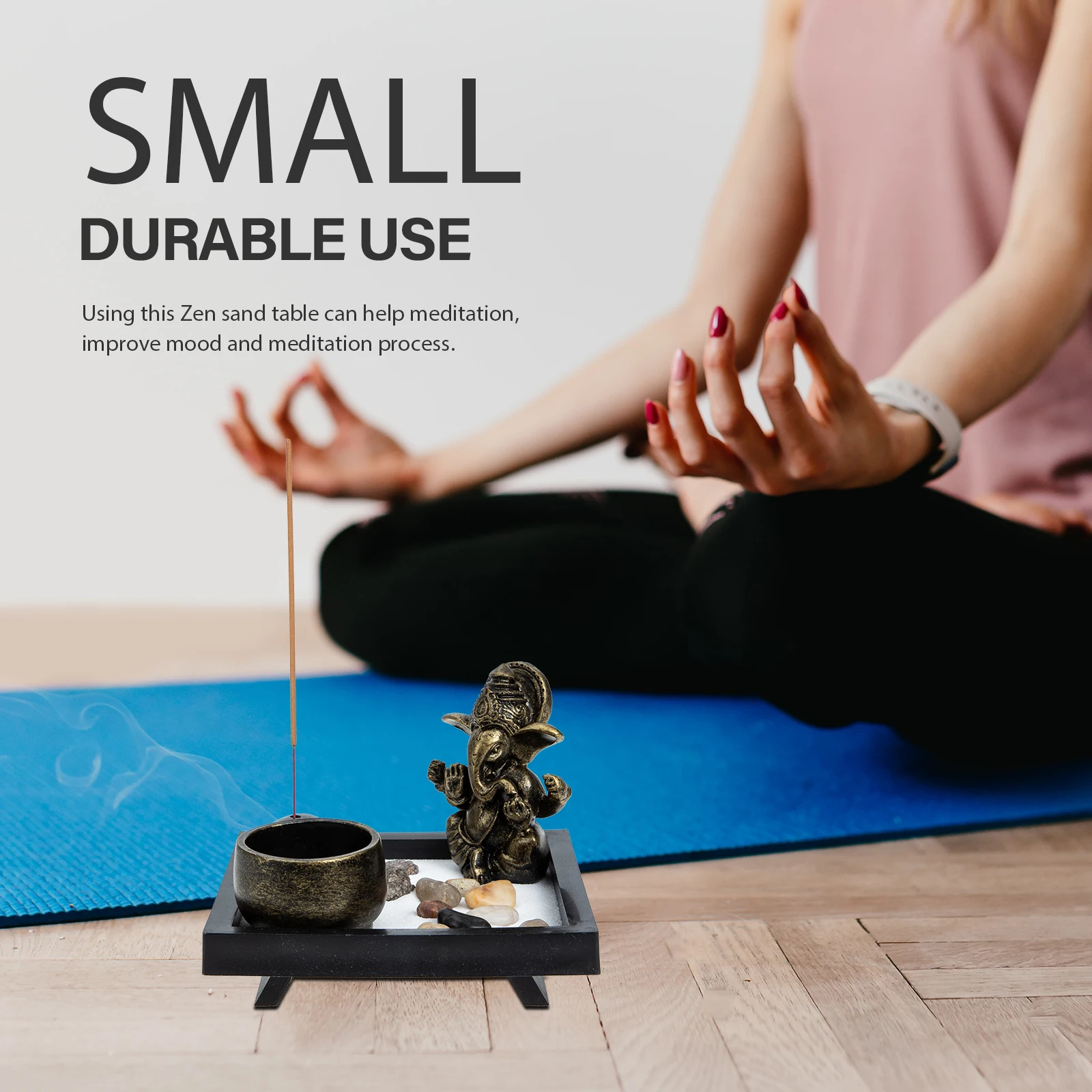 Soothing Wooden Zen Sand Box Table Top Decor Indoor Garden Microlandscape Artware Home Office Decoration Meditation Tool Gift