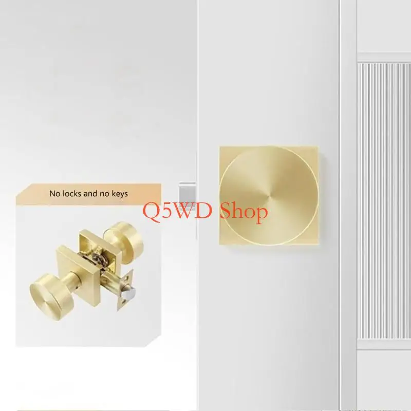 

Q5WD Heavy Duty Square Door Knobs in Gold Finish Interior Gold Door Knobs Upgrades for Interior Bedroom & Bathroom Use