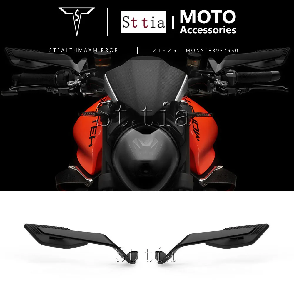 For Ducati Monster 937 SP 2021 2022 2023 2024 2025 Motorcycle Rearview Mirror 360° Adjustable Rear View Mirrors MONSTER 950