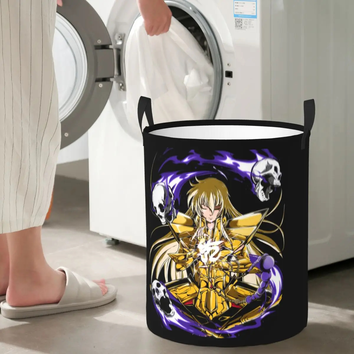Knights Of The Zodiac Saint Seiya Folding Laundry Baskets Dirty Clothes Sundries Storage Basket Home Organizer Box
