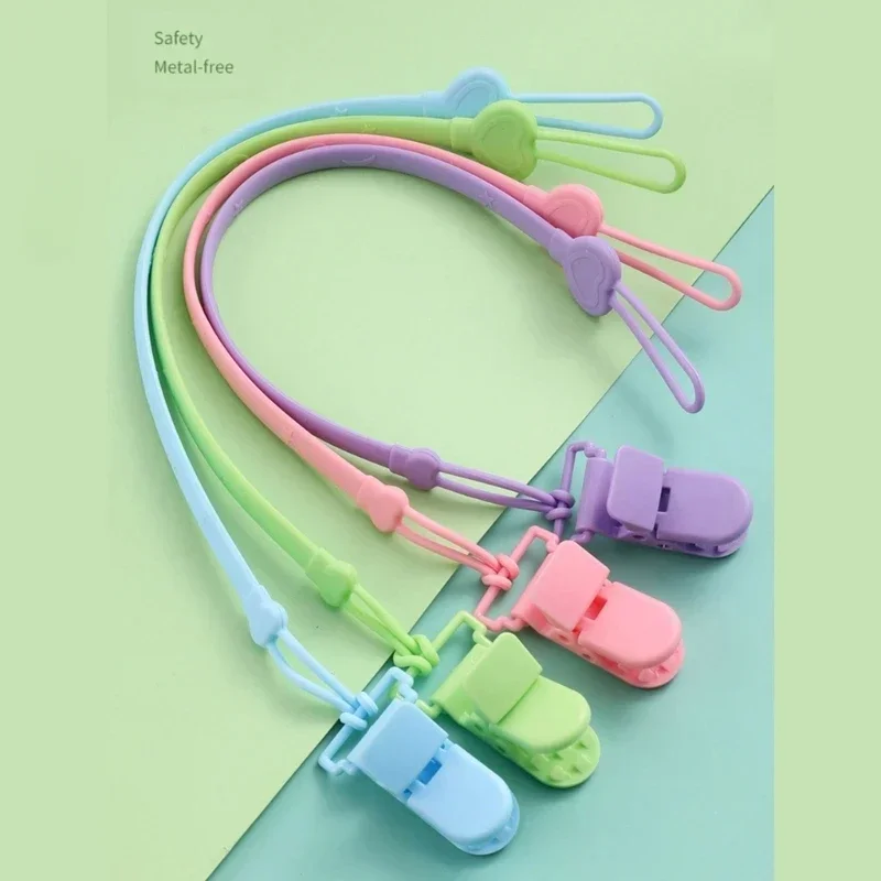 Chain Fastened Strap for Baby Pacifier SiliconeTeething Clip Newborn Teether Chain Nipple Holder Nursing Accessories
