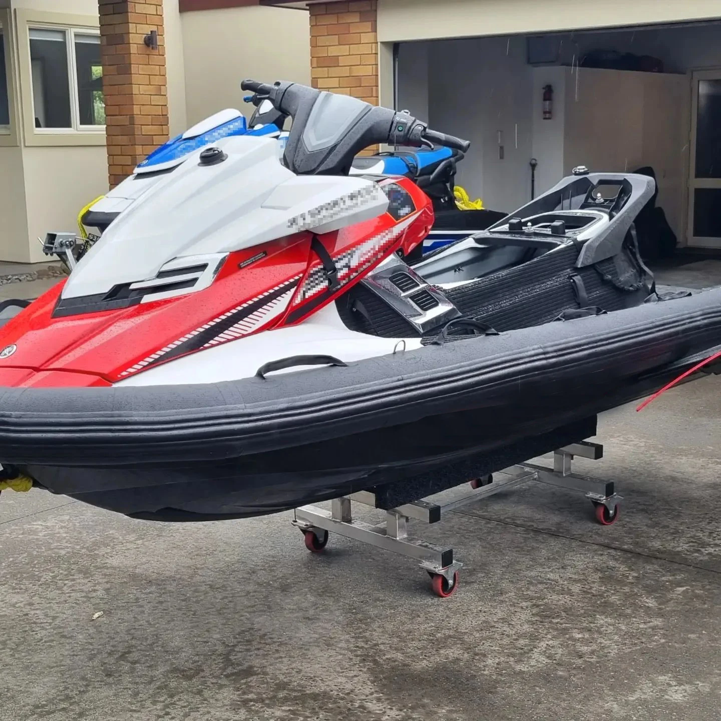 Disesuaikan jet ski bertenaga tender Jet tiup Ski Rib PVC Jet Ski perahu kerah laut