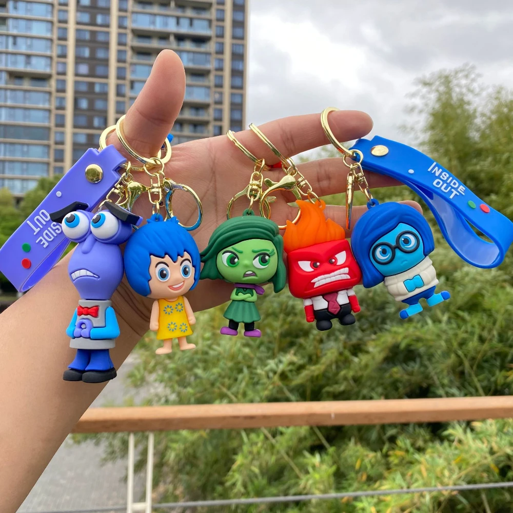 New Anime Mind Agent Team INSIDE OUT Cartoon Keychain Car Pendant Soft Rubber Small Gifts Wholesale