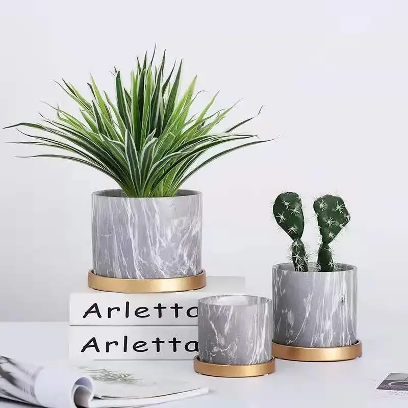 Plant Vases Gold Decor Marble Flowers Decor Ceramic Groot Home Garden декор дома Flower Plants Pots House Decoration ваза стекло