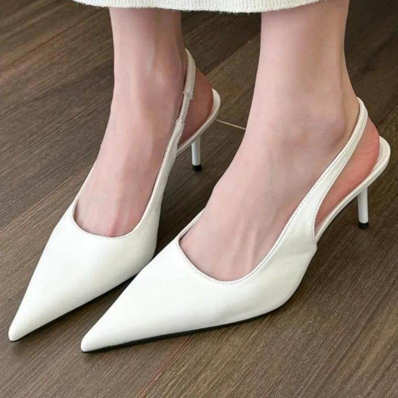 

Женские туфли на высоком каблуке, модный дизайн с острым носком, кожаный верх, повседневный стиль для поездок на работу, подходит для повседневных поездок на работу/повседневные сандалии