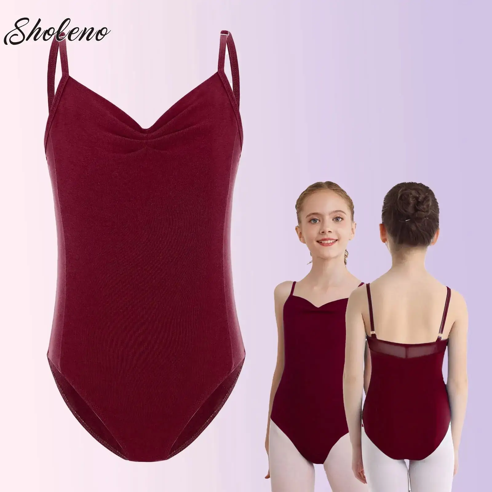 

Girls Ballet Lyrical Dance Bodysuit Kids Camisole Leotards Ruched Gymnastic Toddler Dance Jumpsuit Ballerina Outfits Dancewear