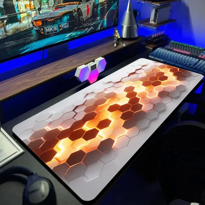 VIKAMA Horizontal Honeycomb Pattern Gaming Mouse Pad Anti Slip Waterproof Desk Mat E Sports Gaming Peripheral Computer Pad
