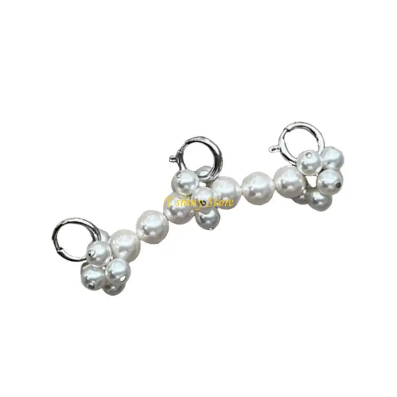 N58F Multipurpose Pearls Shoe Embellishments Charm Pendant Add Elegant Designs to Any Pair of Shoes Decoration Daily Use