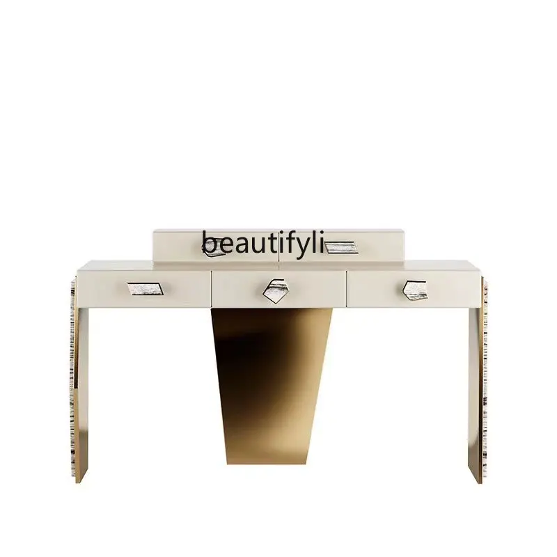 

Italian Light Luxury Modern Villa Bedroom High-End Dressing Table Designer Customized New Product Home Gold Makeup Table