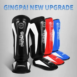 GINGPAI Thicker Boxing Shin Guards Protection Leggings Equipment Martial Arts Muay Thai Leg Taekwondo Feet Ankle Protectors