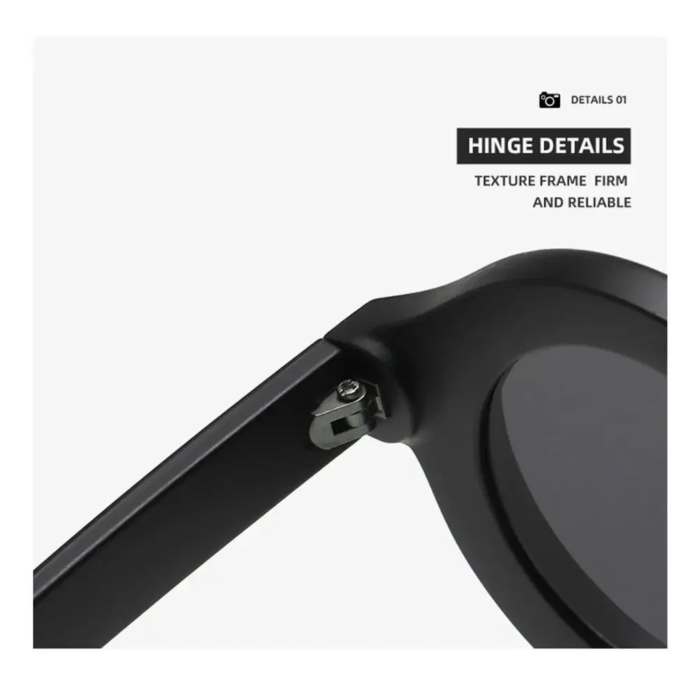 Gafas de sol redondas retro – Estilo hip hop urbano para hombre - imagen 4