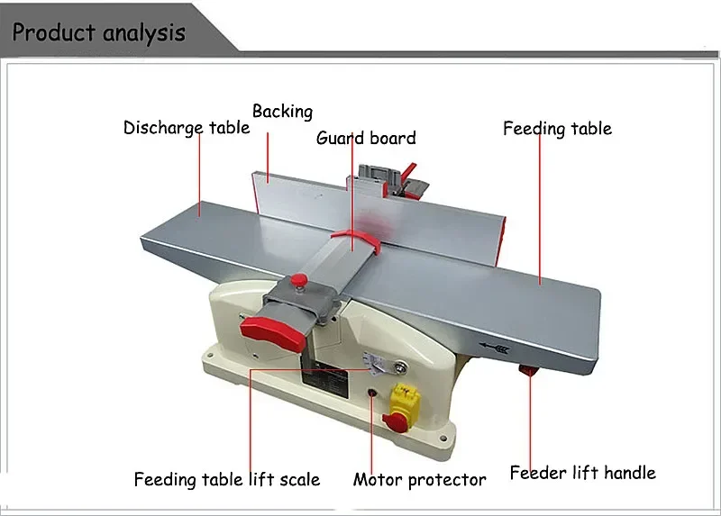 Light Fast Speed Household 6 Inches Woodworking Facing Machine Wood Planner JJP-5015