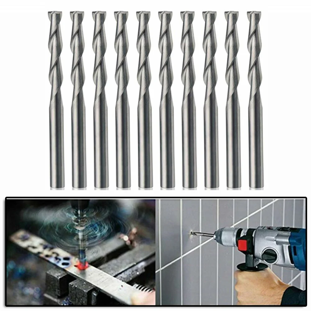 

Professional CNC Router Bit Set Ten Solid Carbide End Mills with Two Flute Design for Fast and Precise Machining