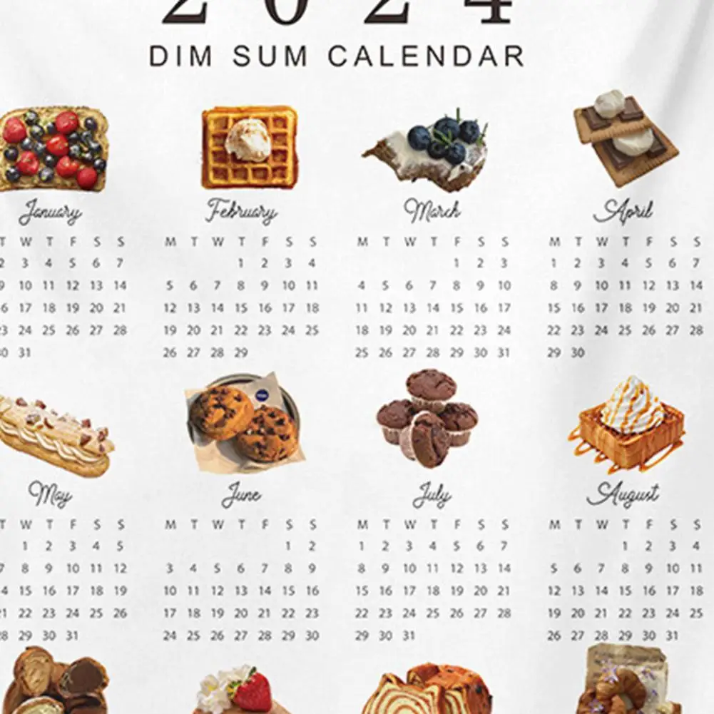 カレンダー壁掛け布,12か月,リビングルームとベッドルーム,新年の贈り物,クリスマスの装飾,2024