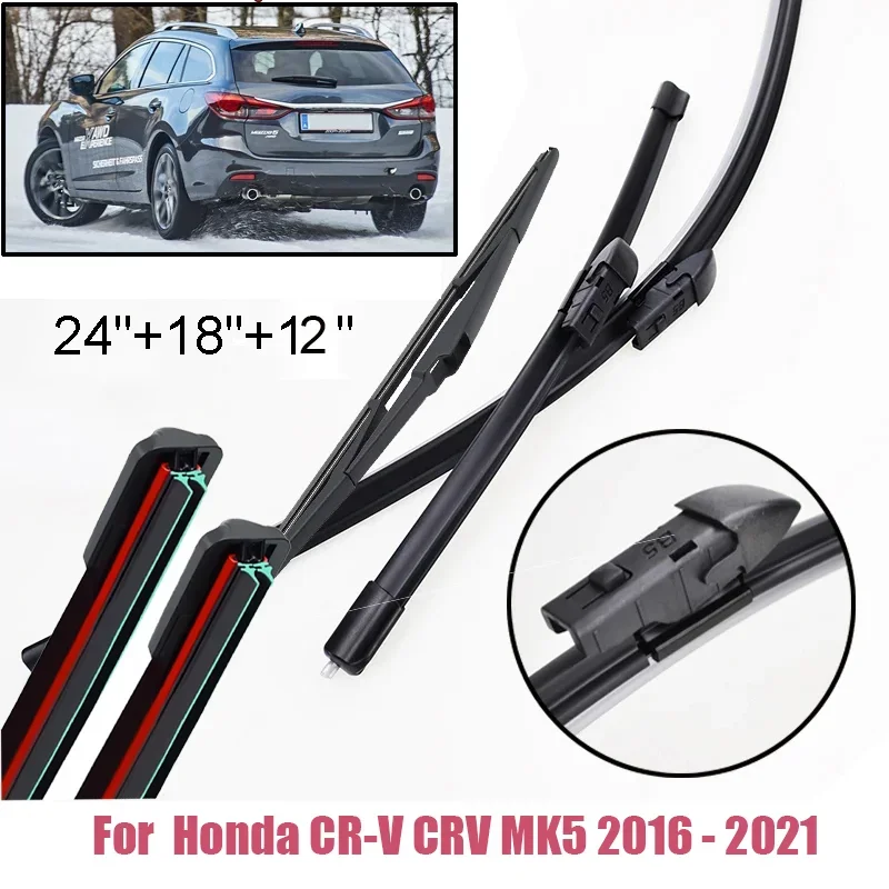 

Wiper Front & Rear Wiper Blades Set For Mazda 6 2018 - 2023 Windshield Windscreen Window Rain Brushes replacement three 24"+18"
