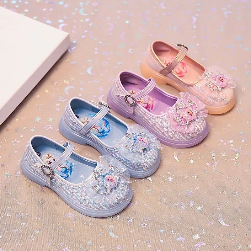 

Новые милые повседневные туфли принцессы Disney Kids Frozen с легкой мягкой подошвой, спортивная обувь для девочки в подарок
