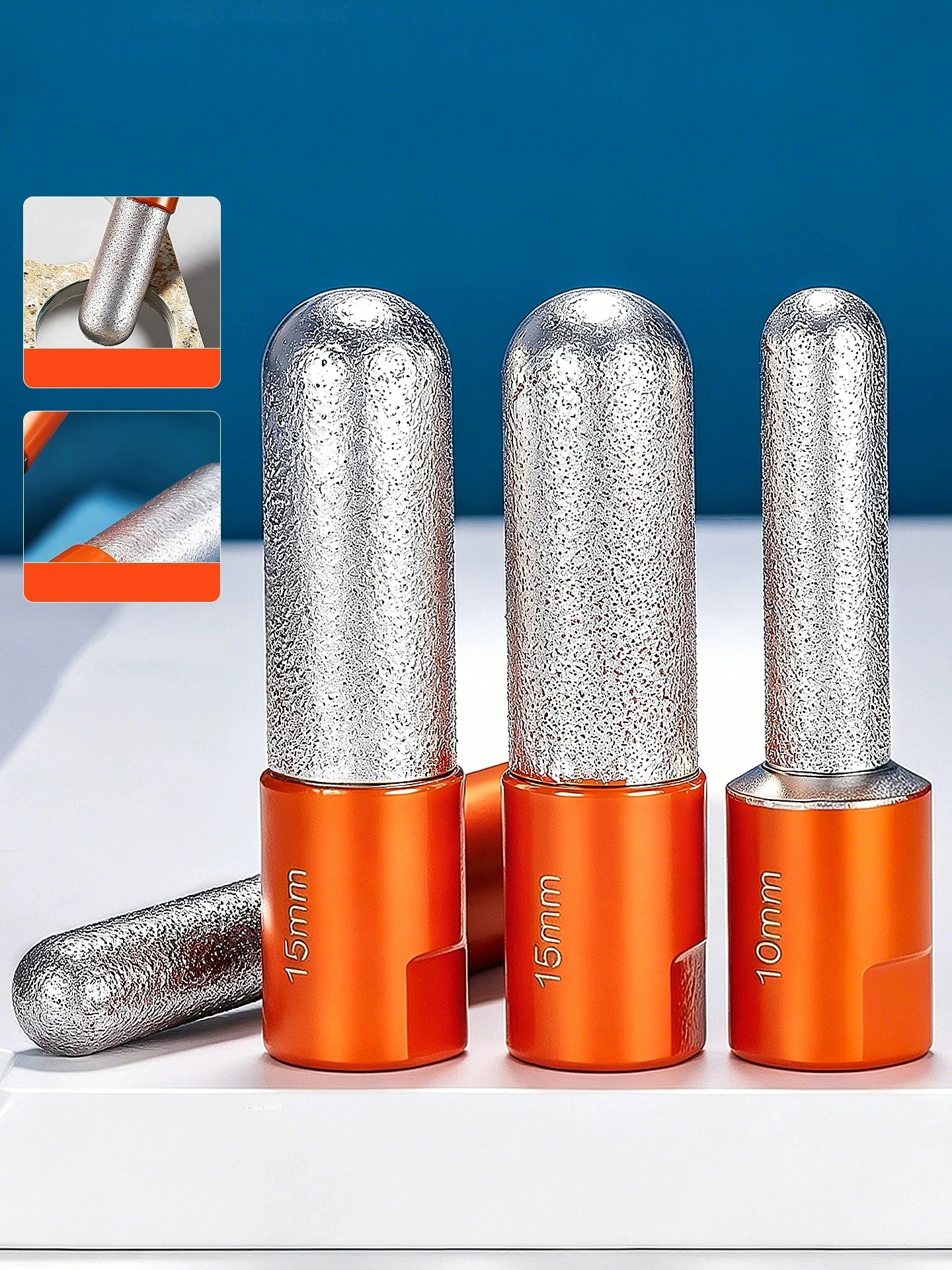 M10 Diamond Brazed Grinding Wheel Finger Milling Finger Bit Cutter Trimming Abrasive Round Head for Tile Ceramic Marble Granite