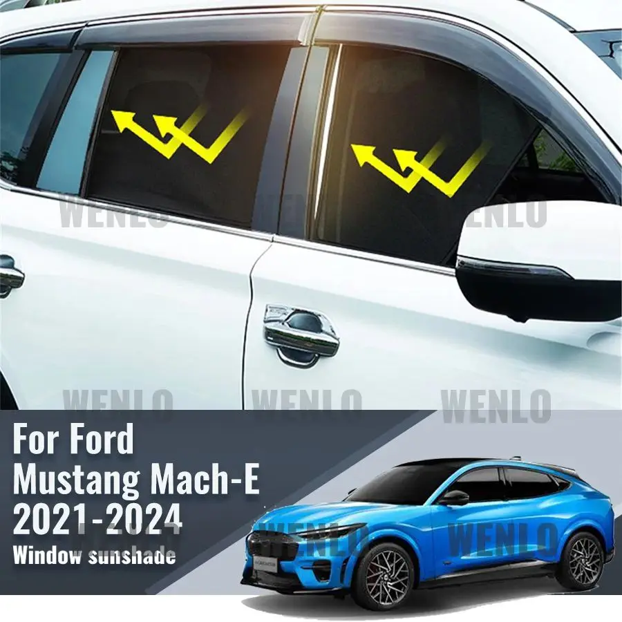 For Ford Mustang Mach-E 2021 2022 2023 2024 MachE Car Sunshade Magnetic Front Windshield Curtain Rear Side Window Sun Shade