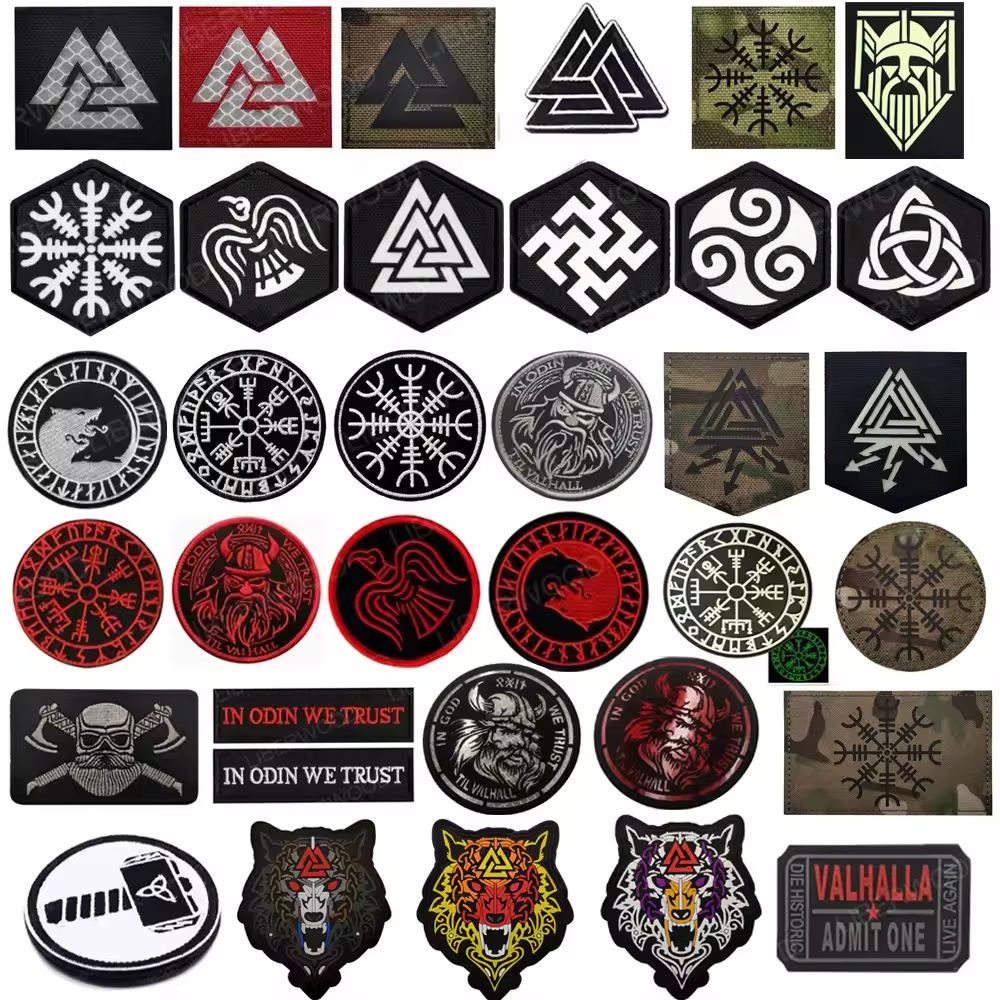 Parche reflectante infrarrojo IR de lobo vikingo, PVC VALHALLA, añade un pirata al vivo de nuevo, insignia táctica histórica, aplique