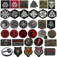 IR Infrared Reflective Viking Wolf Patch PVC VALHALLA  Admit One Pirate Live Again Die Historic Tactical Badge Applique