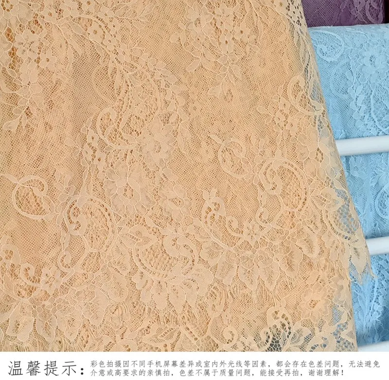 Colored Eyelash Lace Fabric Clothing Wedding Dress Sexy Hollow Fabric Making Fabric image 3