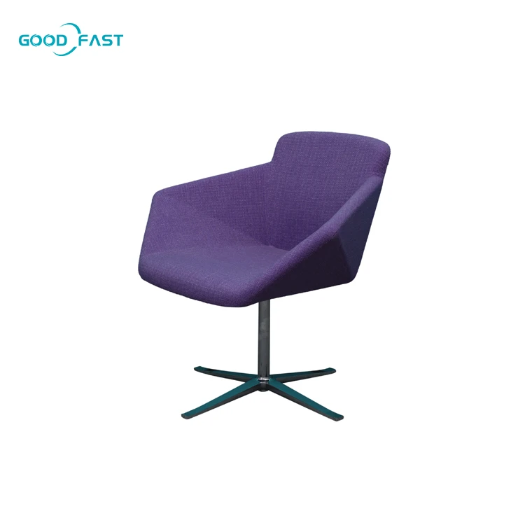 Office Project Wholesale Low Back Swivel Leisure Chairs Hotel Design Fabric Office Chair with Aluminum Base