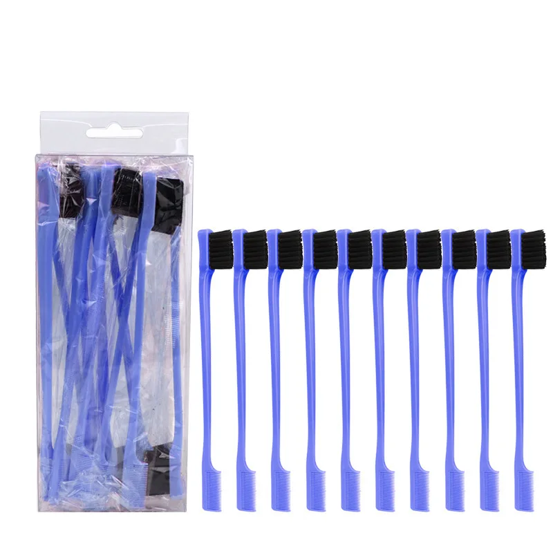 2 sets of 20 pieces double-sided edge comb control hair brush salon professional accessories 2-in-1