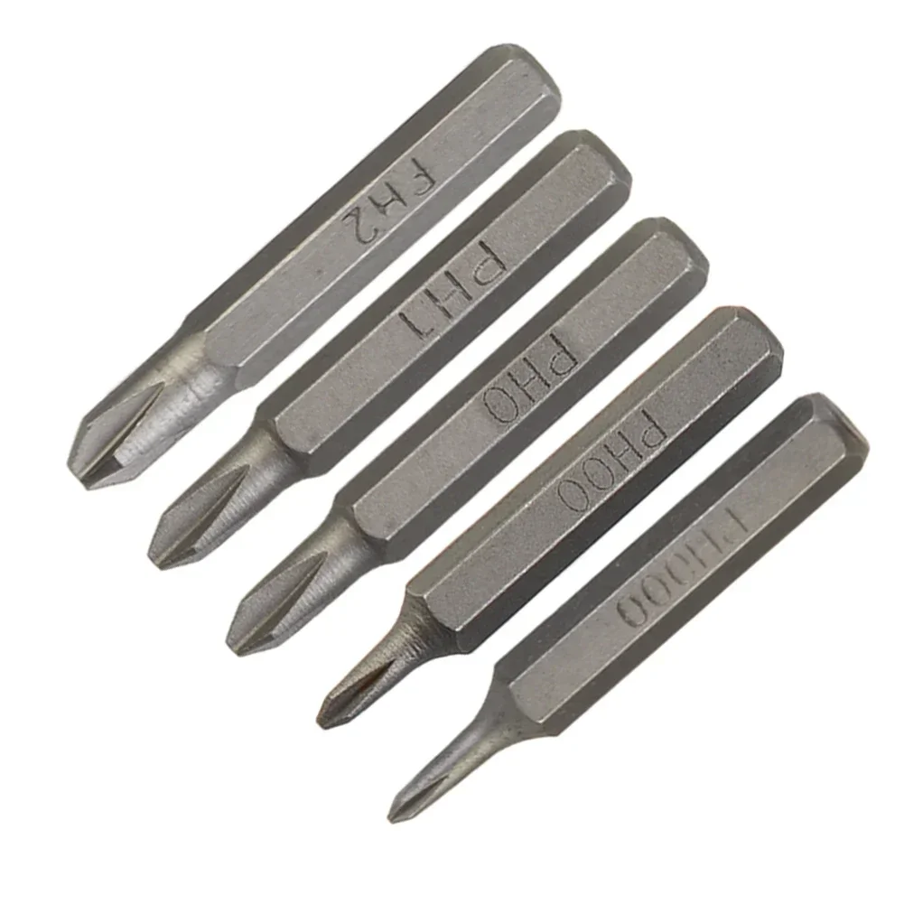 5Pcs Screwdriver Bit H4×28mm Cross Screwdriver Magnetic Bits PH0000 PH000 PH00 PH0 PH1 PH2 4mm Hex Shank Nutdrivers Hand Tools