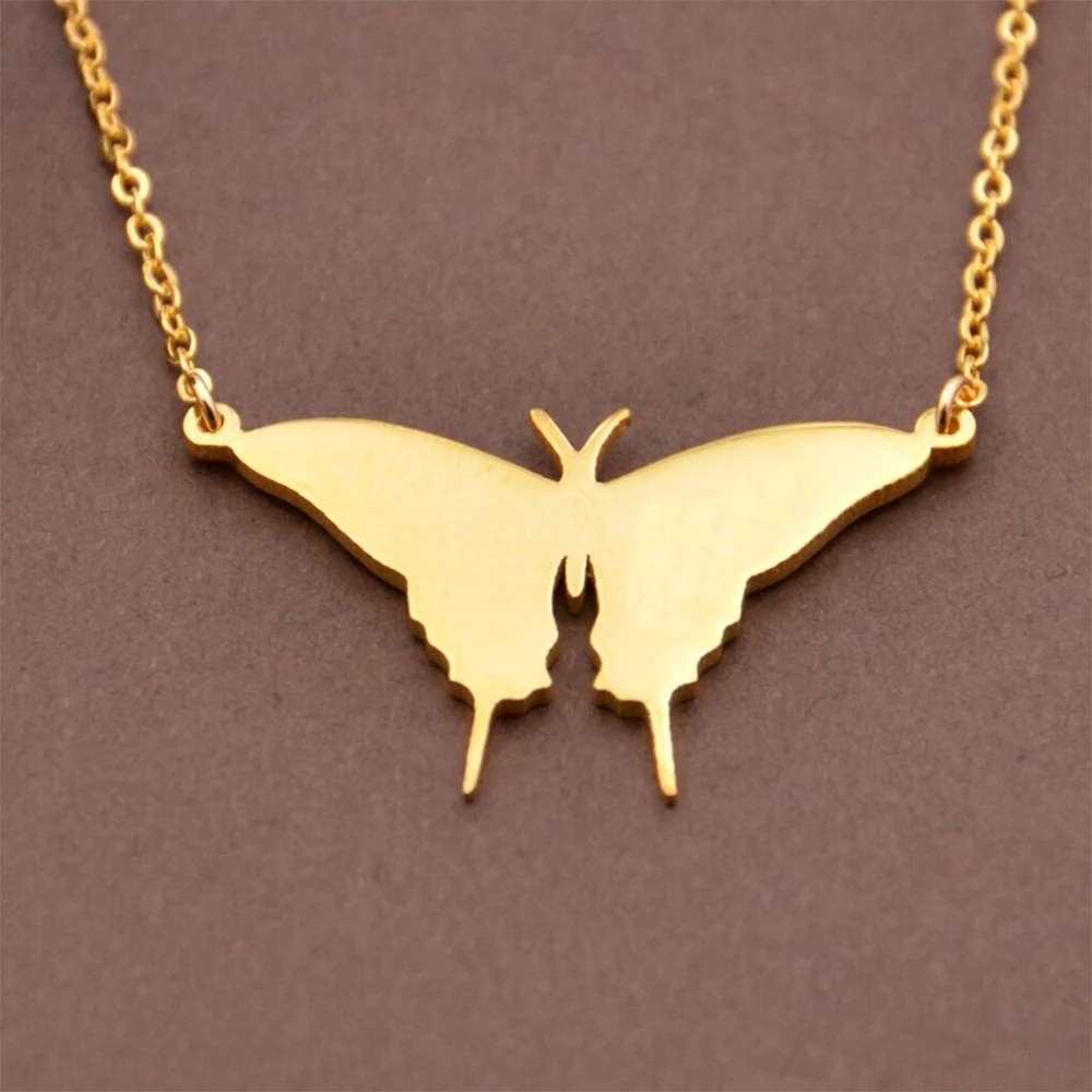 

Butterfly Necklace Delicate Lady Girl Pendant Stainless Steel Metal Necklace Collarbone Chain Party Gift