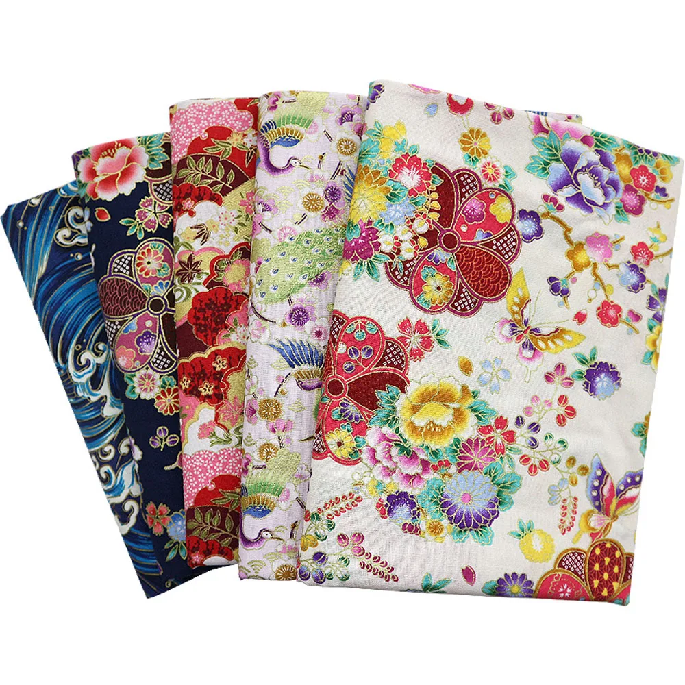 Cotton Fabric For Sewing By Meter Japanese Style Printed Kimono Dress Cheongsam DIY Quilting Patchwork Needlework Crafts Cloth