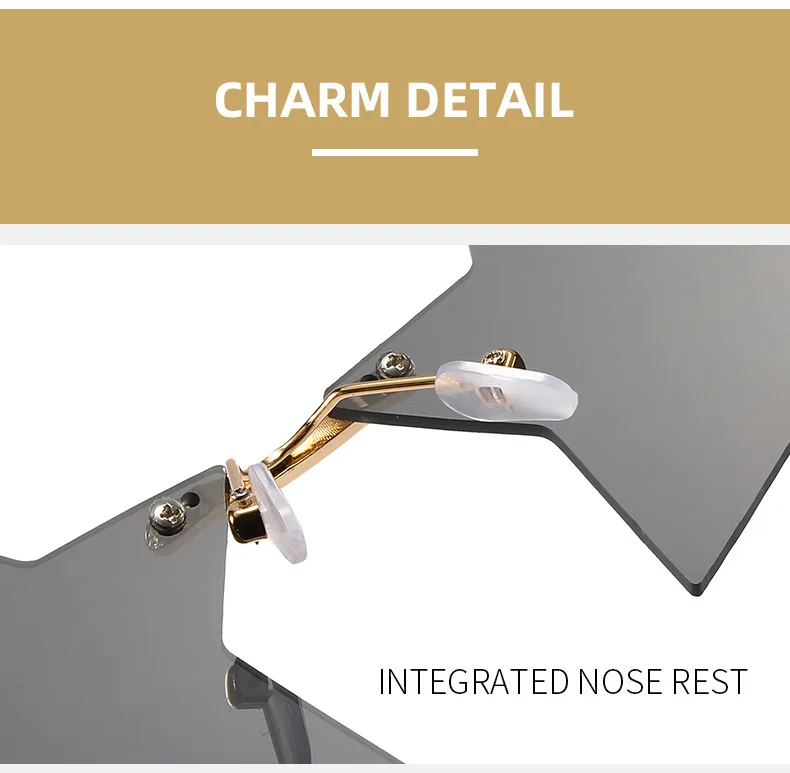 Randlose Sternform-Sonnenbrille, trendige Sonnenbrille für Damen und Herren, Partybrille, lustige Pentagramm-Brille, Weihnachten, Weihnachtsdekoration – Detail 9
