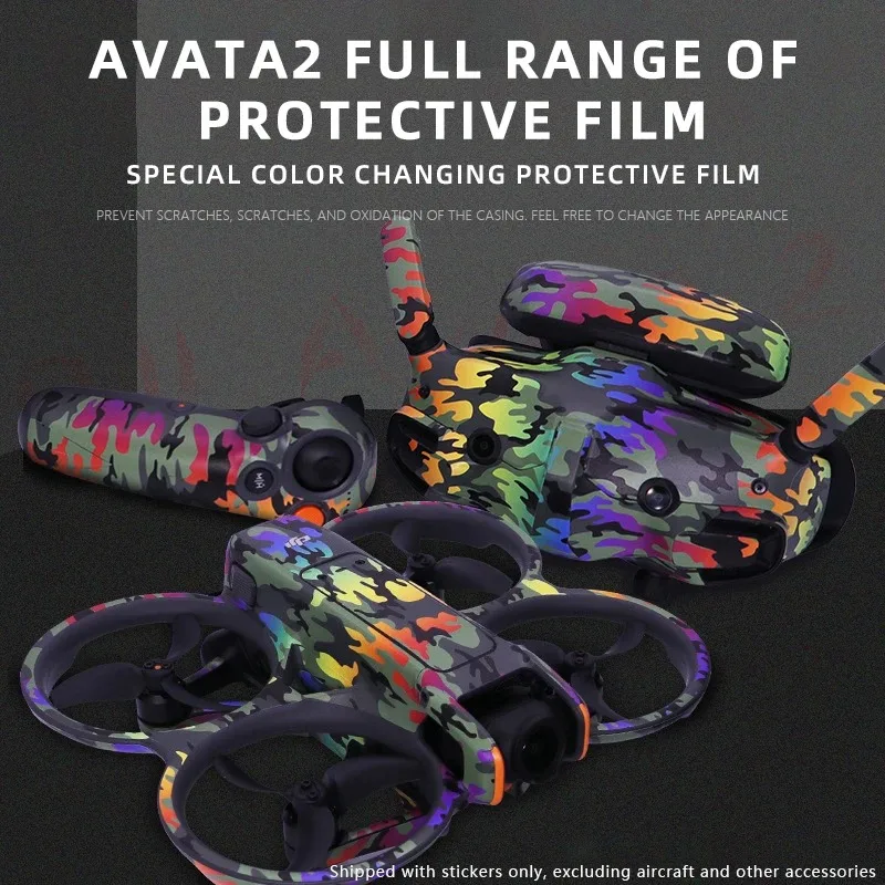 for DJI AVATA 2 Drone Stickers Colorful Decals PVC Protective Skins for Goggles 3 Flight Glasses Scrachproof Protection Cover