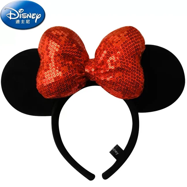 Disney Headband Genuine Mickey Minnie Headpiece Big Bow Children'S Disney Headband Women S Version Lovely Headwear Birthday Gift