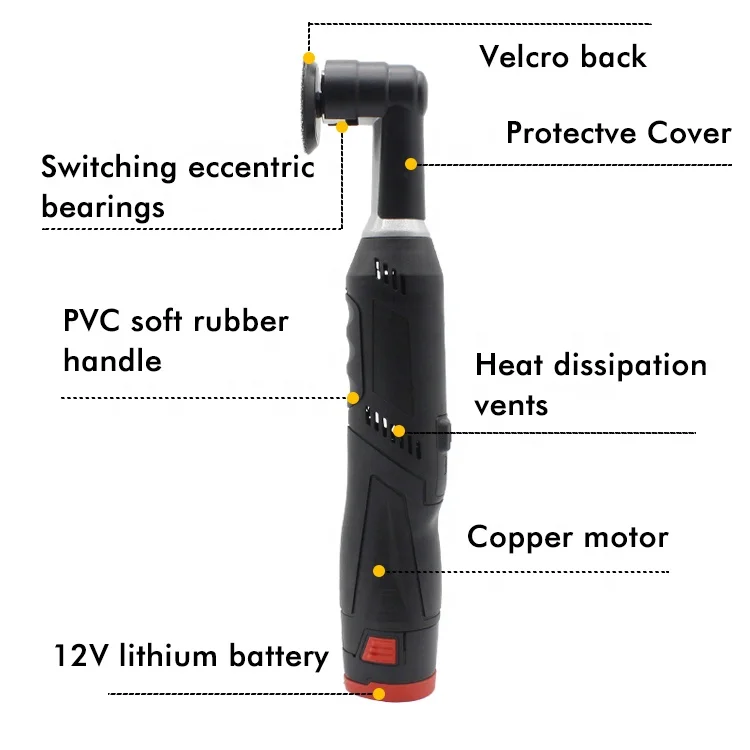 12V Cordless Mini Car Polisher Set Nano Orbital and Rotary Buffer Machine for Vehicle Polishing