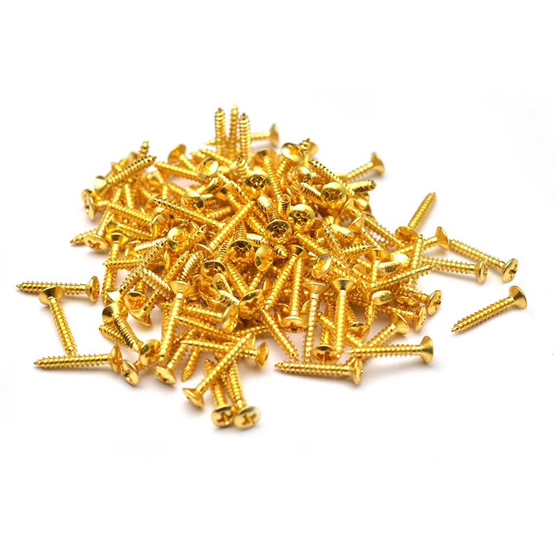 100Pcs Music Instrument Screws 2x12OA for Guitar Equalizer Installing Guitar Screw Black/Gold/Nickel