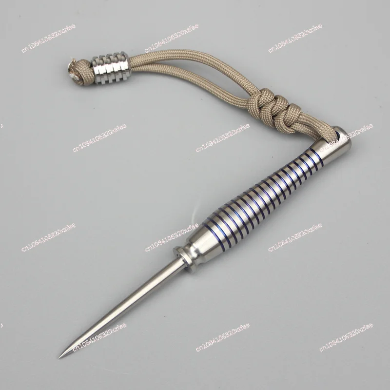 TC4 Titanium Alloy EDC Tool | Hidden Dual-Function Tea Needle & Awl | Hand-Baked Color | Portable Detachable Outdoor Accessory