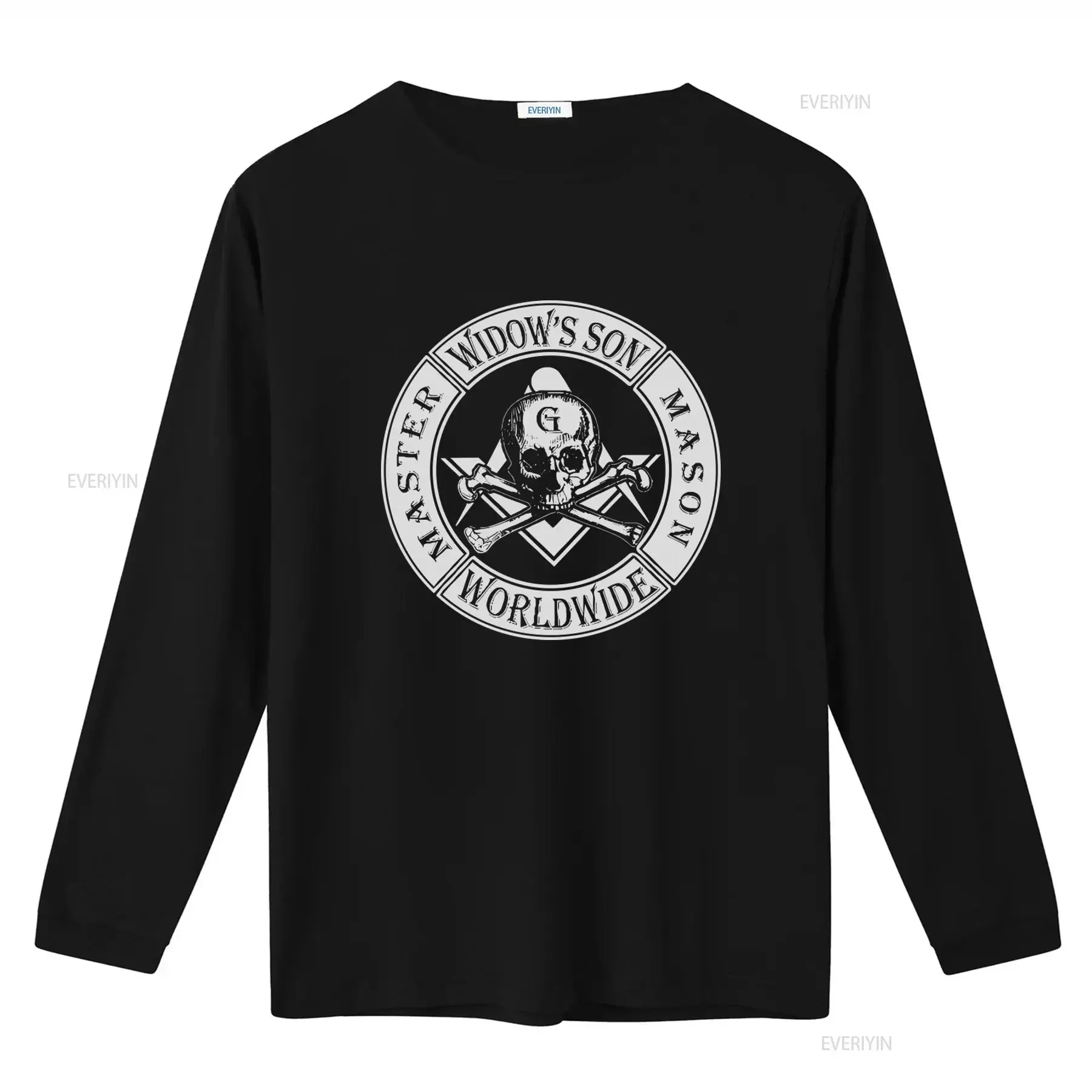 Master Widows Son Mason Worldwide Skull Crossbones Print T Shirt vintage Washed Soft Top For Everyday Wear Comfortable