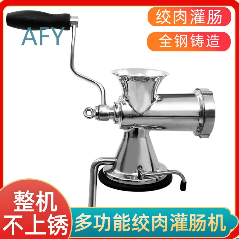 Manual Meat Grinder for Amazon 304 Stainless Steel Hand Crank Sausage Stuffer with Suction Base for Home Use Meat Mincer for