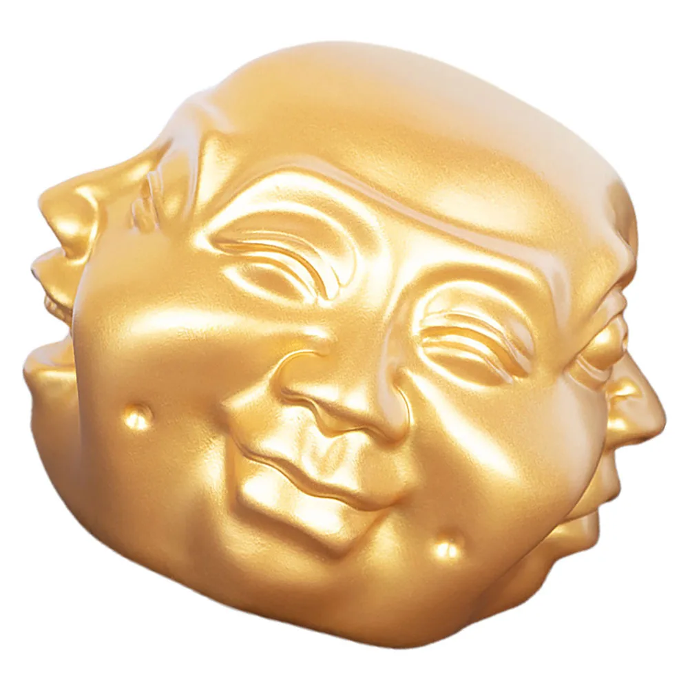 

Four-Faced Buddha Head Resin Craft Desktop Ornament For Home Office Decor Shelf Decoration Living Room Buddhist Statue
