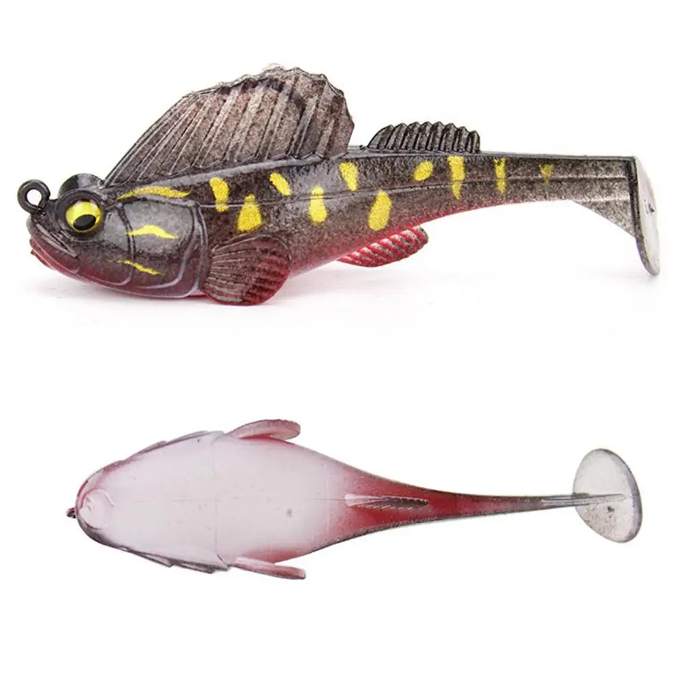 Bionic Fishing Lure Realistic Pvc Mudskipper Lure with Sharp Hook Paddle Tail for Freshwater Fishing Bionic Artificial Jump Fish