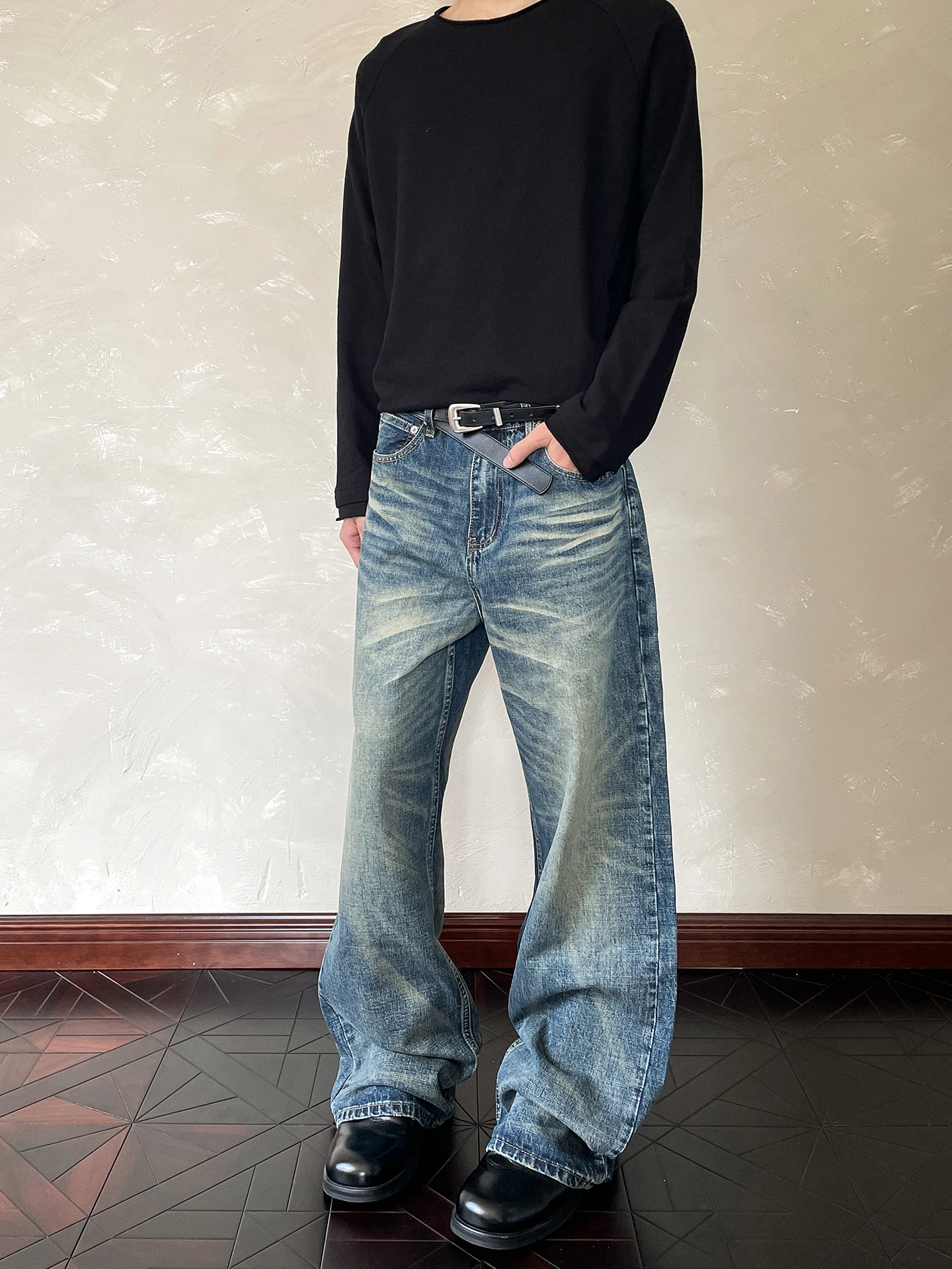 

Retro American Jeans Men Women Cleanfit Loose Straight Leg Casual Jeans Youth Wear All Seasons Wear Resistant